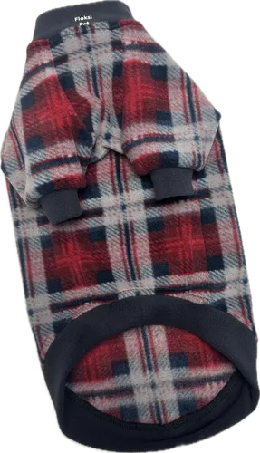 полар худі клітинка червона розмір L за 490 грн - одяг для кота сфінкса