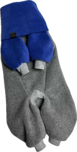 полар комбінезон снуд сірий меланж+синій розмір M за 690 грн - одяг для кота сфінкса