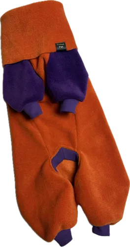 полар комбінезон снуд оранжевий+фіолетовий розмір M за 690 грн - одяг для кота сфінкса