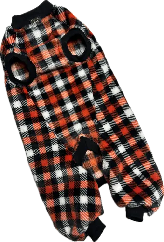 велсофт піжама клітинка червона розмір L за 640 грн - одяг для кота сфінкса